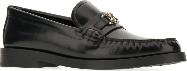 Black Leather Addie Loafers - Image 2