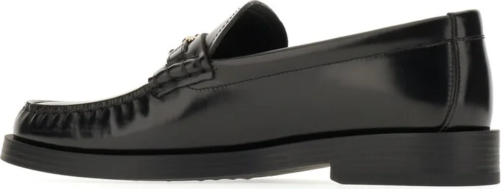 Black Leather Addie Loafers - Image 3