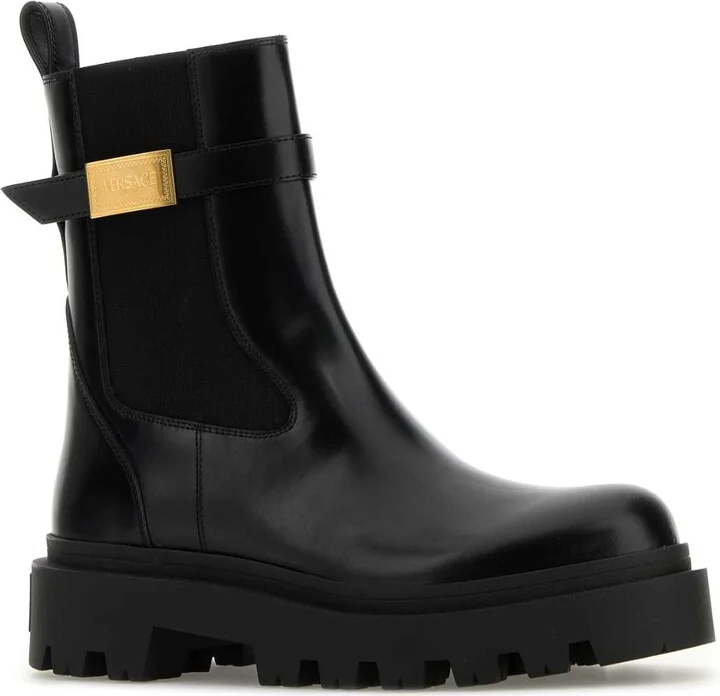 Black Leather Alba Ankle Boots - Image 2