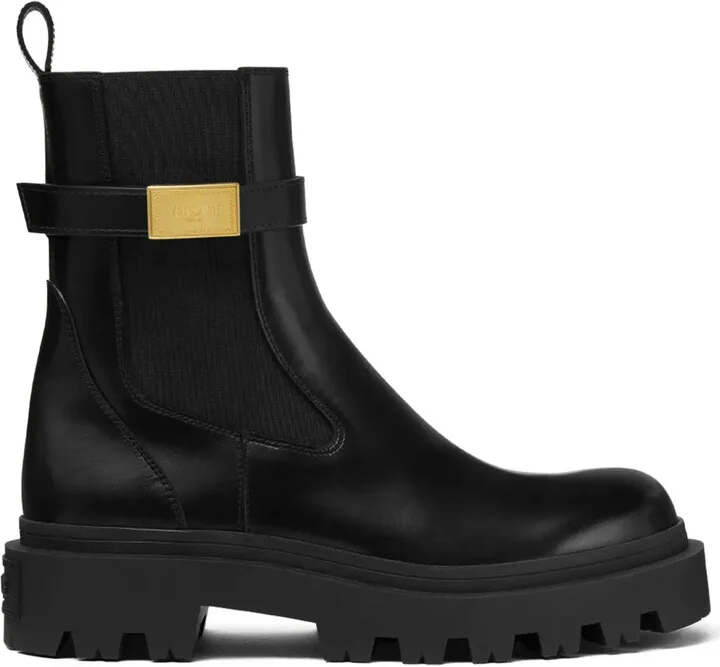 Black leather Alba ankle boots