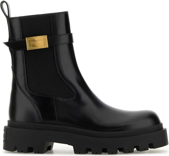 Black Leather Alba Ankle Boots