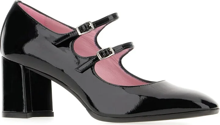 Black Leather Alice Pumps - Image 2