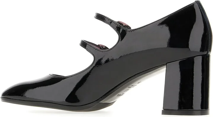 Black Leather Alice Pumps - Image 3