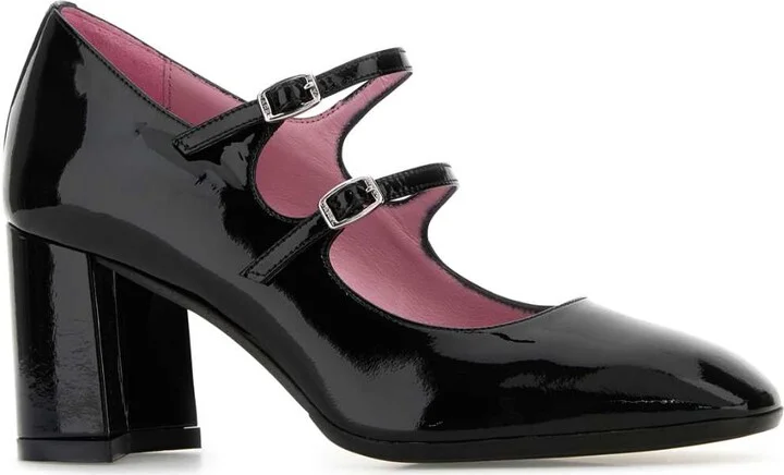 Black Leather Alice Pumps - Image 2