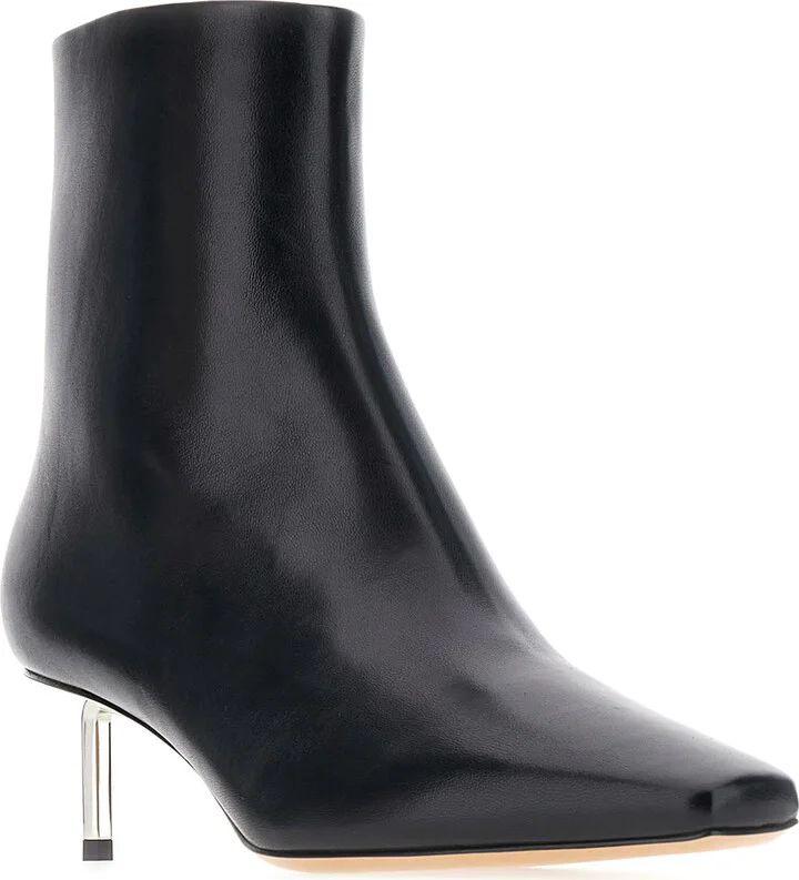 Black Leather Allen Frame Ankle Boots - Image 2