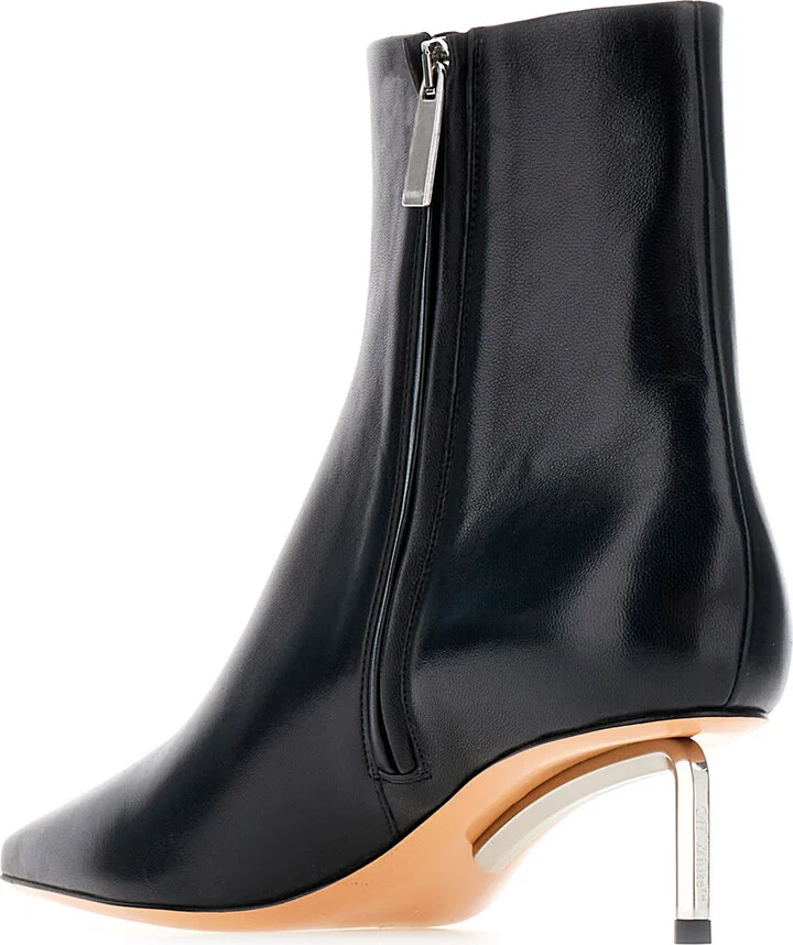 Black Leather Allen Frame Ankle Boots - Image 3