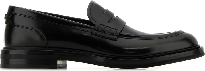 Black leather Altavilla loafers