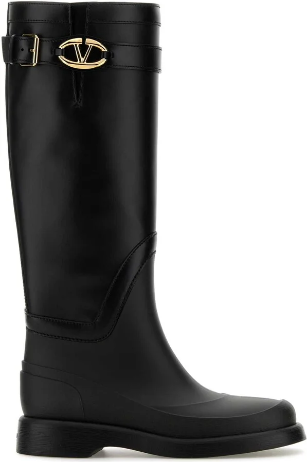 Black Leather And Rubber Vlogo The Bold Boots