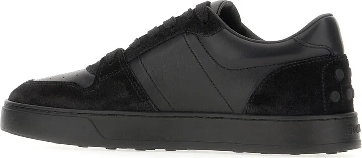 Black Leather And Suede Sneakers - Image 3