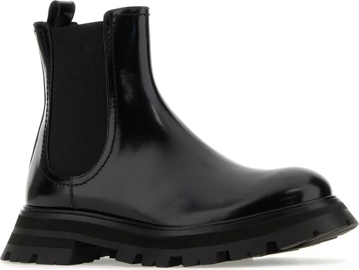 Black Leather Ankle Boots - Image 2