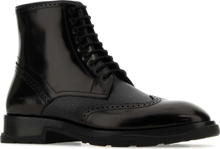 Black Leather Ankle Boots - Image 2
