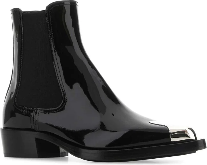 Black Leather Ankle Boots - Image 2