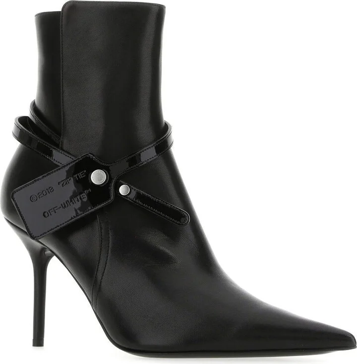 Black Leather Ankle Boots - Image 2