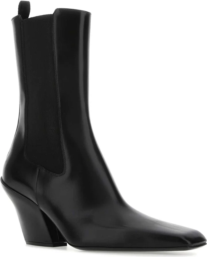 Black Leather Ankle Boots - Image 2
