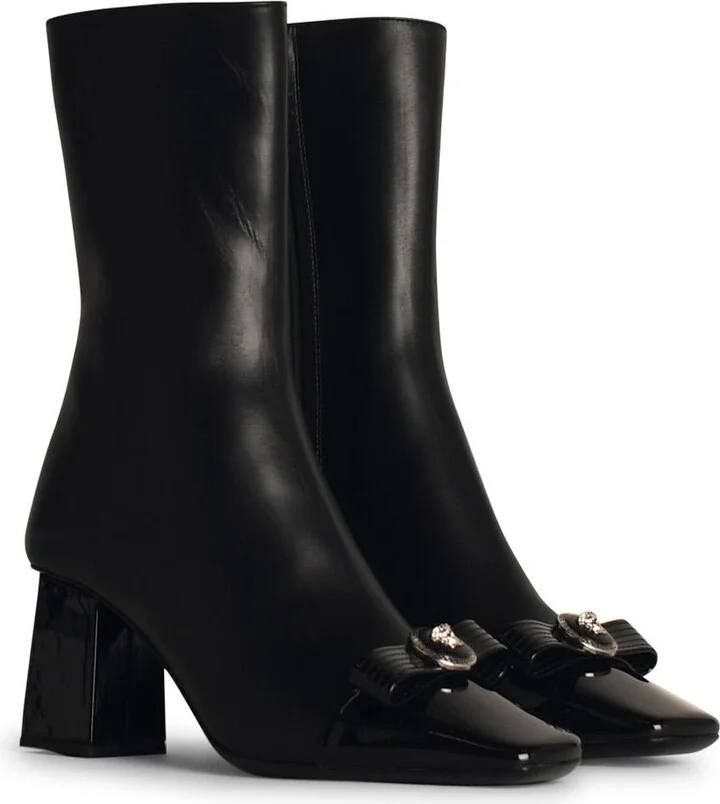 Black Leather Ankle Boots - Image 2