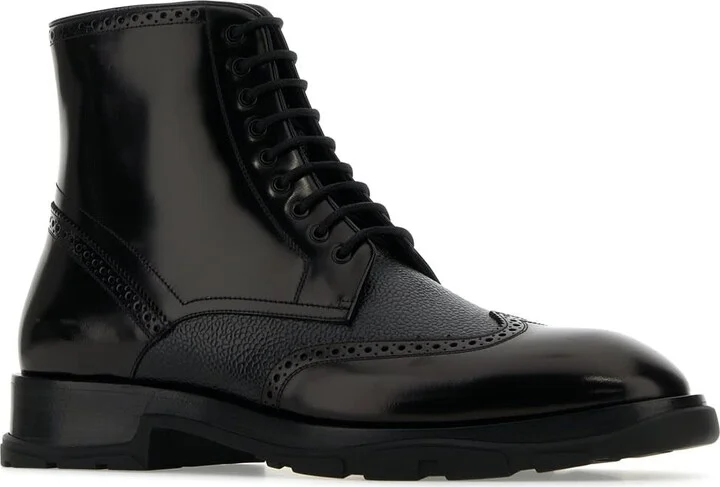 Black Leather Ankle Boots - Image 2