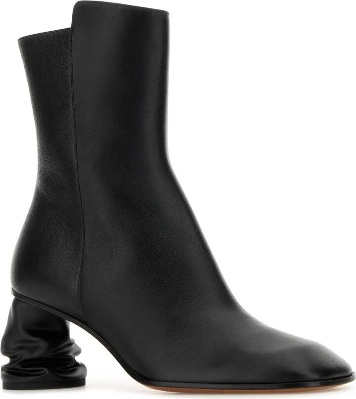 Black Leather Ankle Boots - Image 2