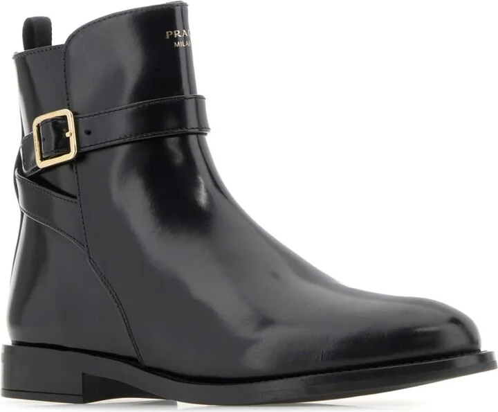 Black Leather Ankle Boots - Image 2