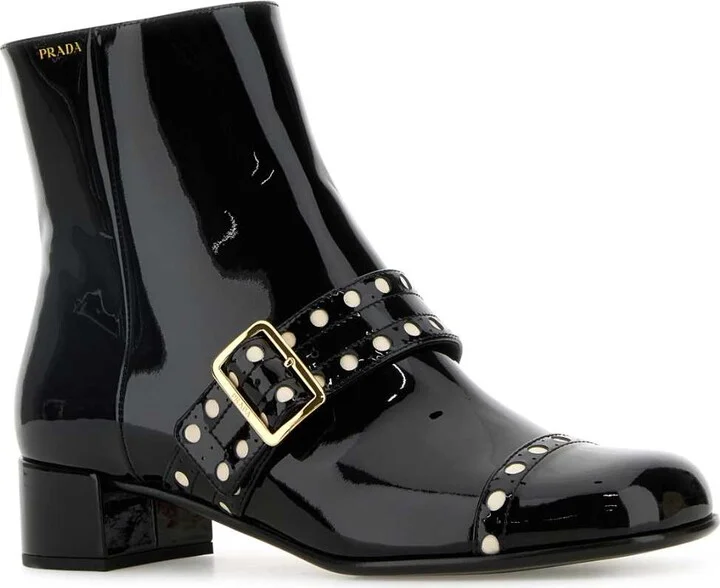 Black Leather Ankle Boots - Image 2