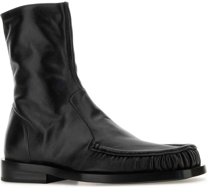Black Leather Ankle Boots - Image 2