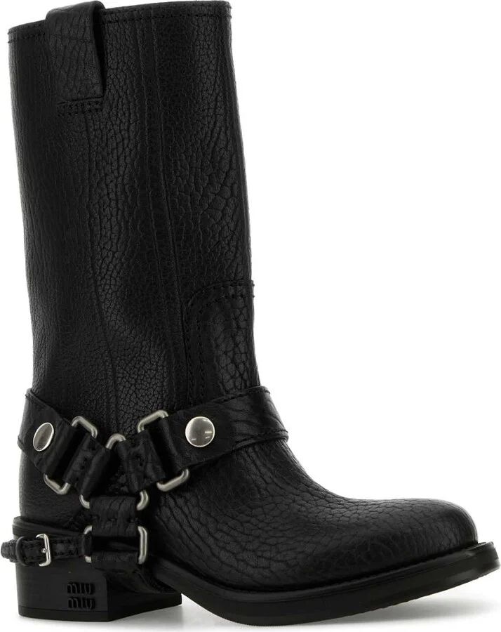Black Leather Ankle Boots - Image 2