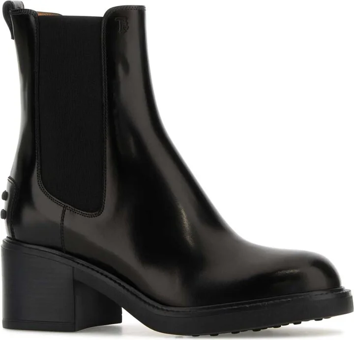 Black Leather Ankle Boots - Image 2