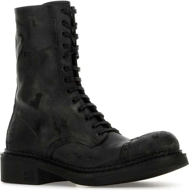 Black Leather Ankle Boots - Image 2