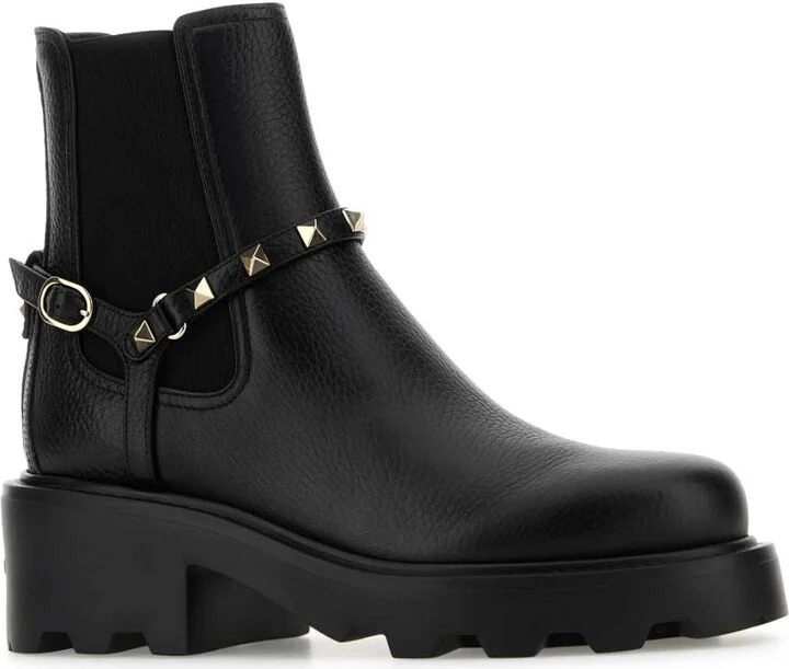 Black Leather Ankle Boots - Image 2