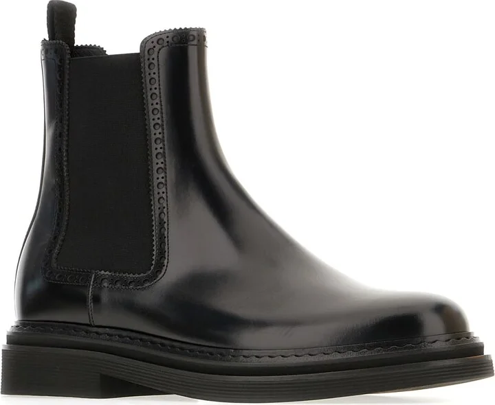 Black Leather Ankle Boots - Image 2