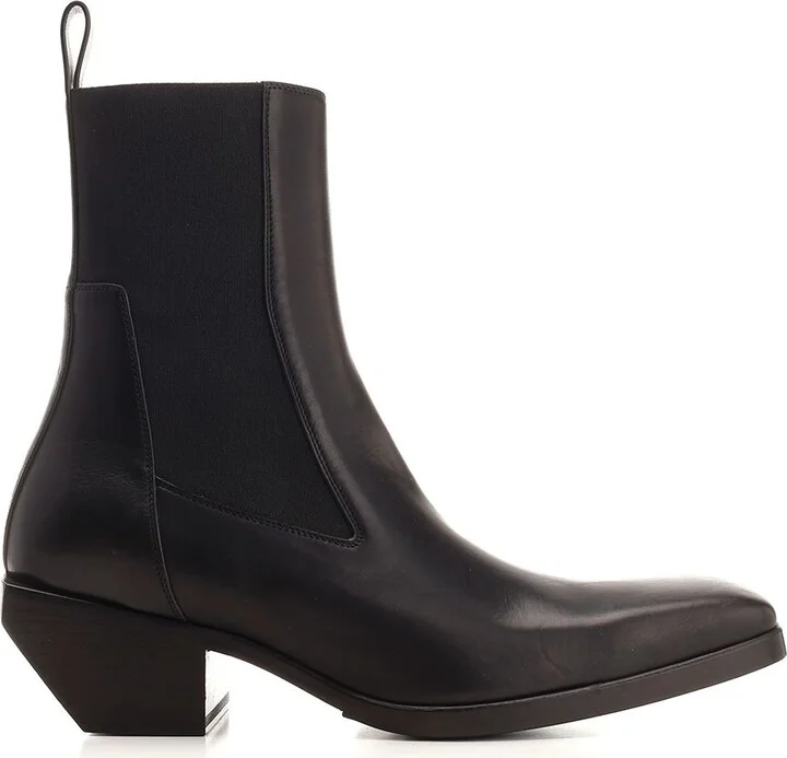 Black Leather Ankle Boots Black