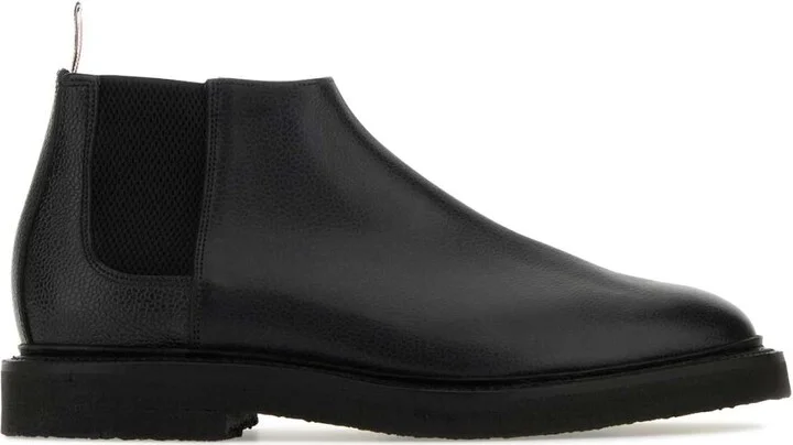 Black Leather Ankle Boots