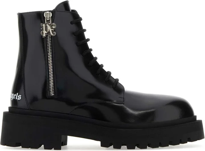 Black Leather Ankle Boots
