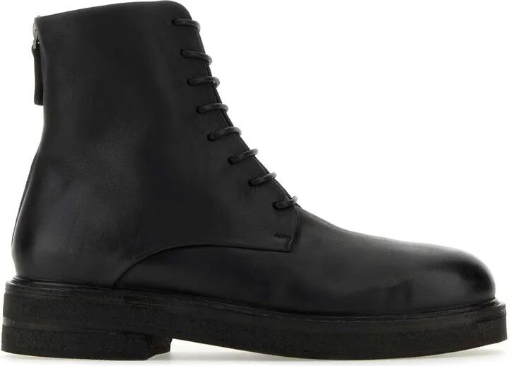 Black Leather Ankle Boots