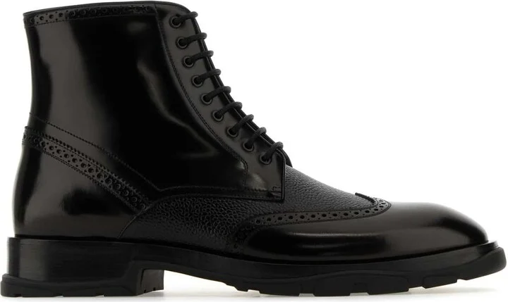 Black Leather Ankle Boots