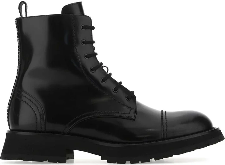 Black Leather Ankle Boots