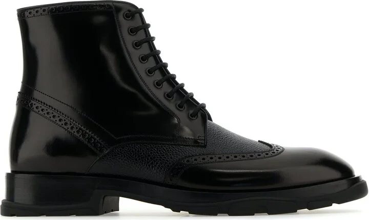 Black Leather Ankle Boots