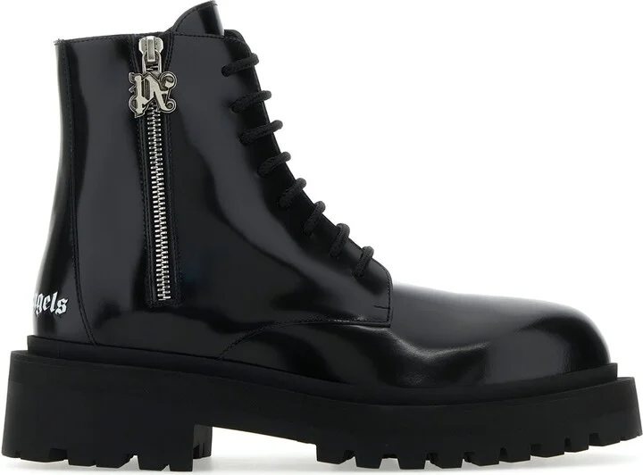 Black Leather Ankle Boots