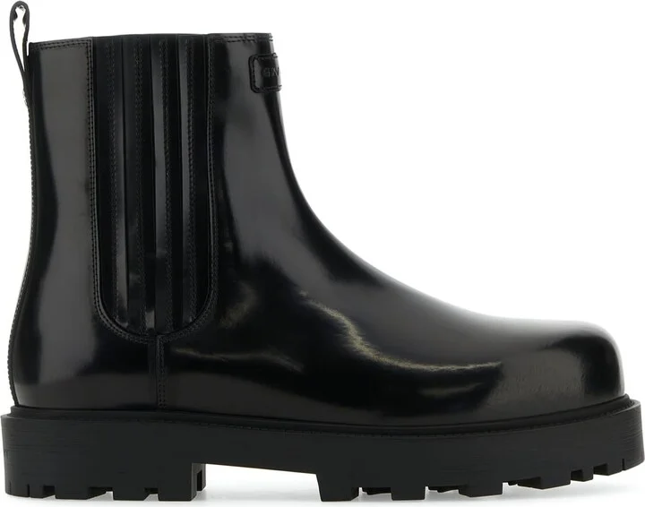 Black Leather Ankle Boots