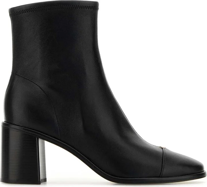 Black Leather Ankle Boots