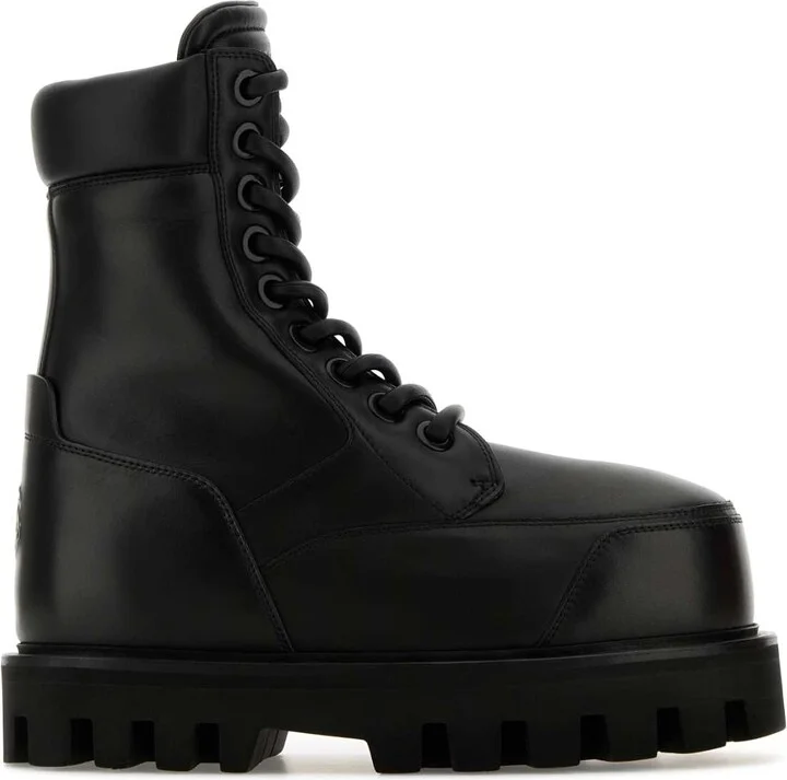 Black Leather Ankle Boots