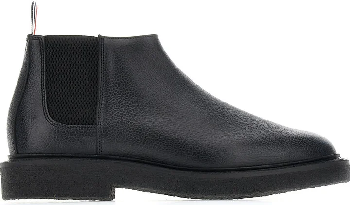 Black Leather Ankle Boots