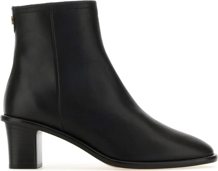 Black leather ankle boots