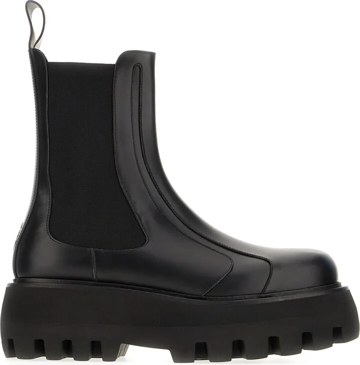 Black Leather Ankle Boots