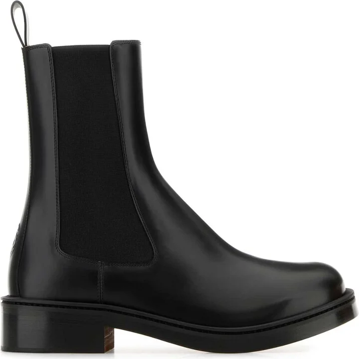 Black Leather Ankle Boots