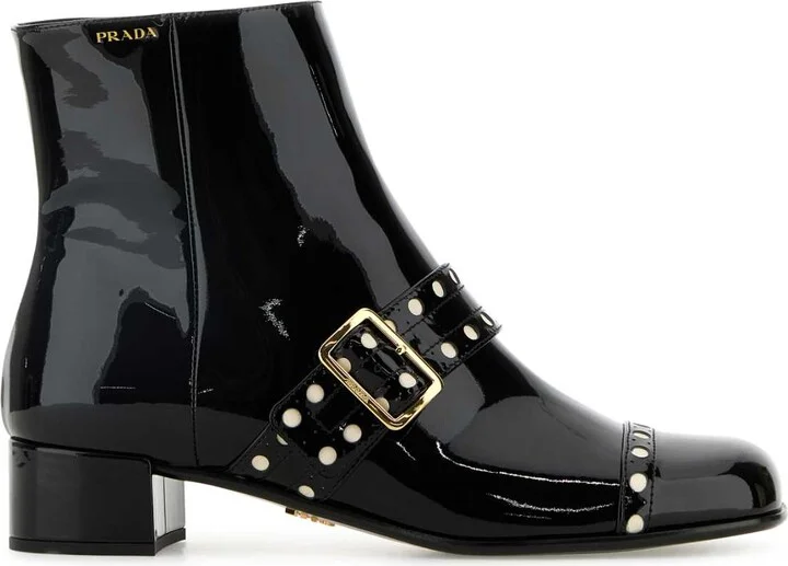 Black Leather Ankle Boots