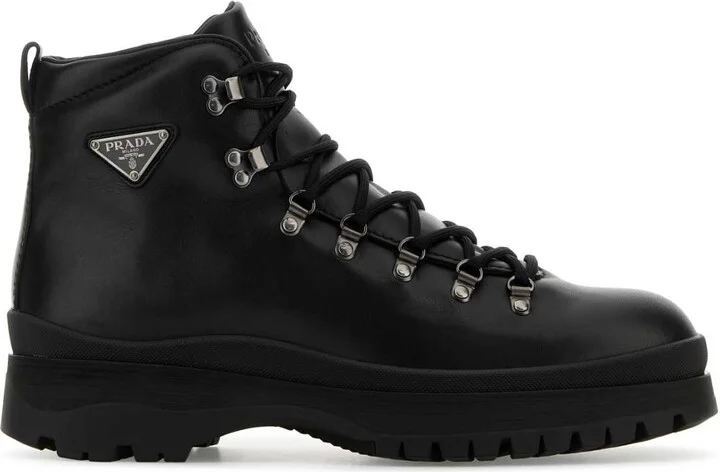 Black Leather Ankle Boots