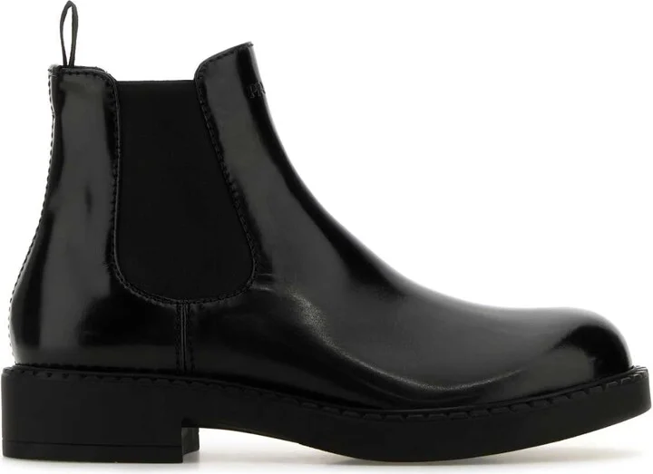 Black Leather Ankle Boots