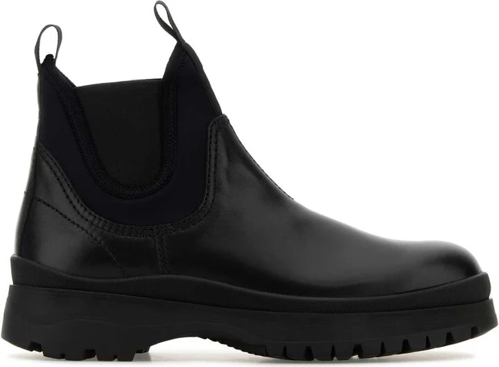 Black Leather Ankle Boots