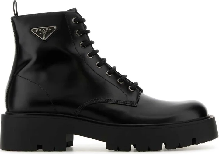 Black Leather Ankle Boots