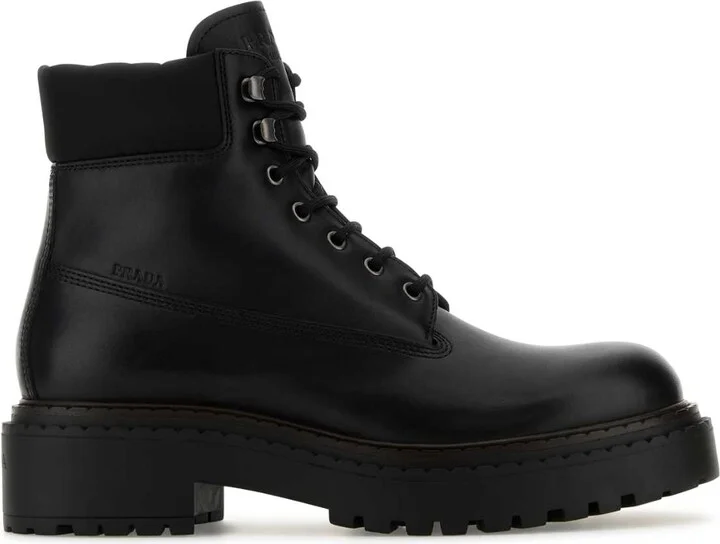 Black Leather Ankle Boots